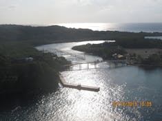 Mahogany Bay, Roatan, Bay Islands, Honduras - From the ship looking at Beach Area
