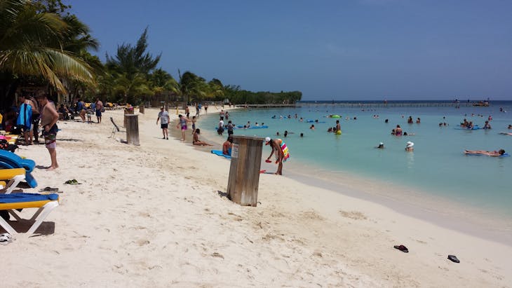 Maghogany Bay is great - white sands, very shallow, & look, no waves! - Carnival Valor