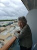 Mom on the balcony of Island Princess A303 Balcony