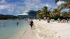 Walking the beach at Isla Roatan