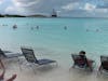 The private beach and a view of our ship at Half Moon Cay