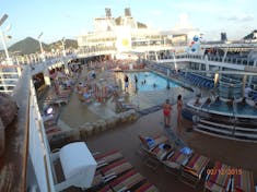 View of the pool area on the ship
