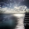 View from the back of the ship in St. Thomas.