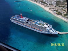 Grand Turk Island - Our ship as we flew over it.