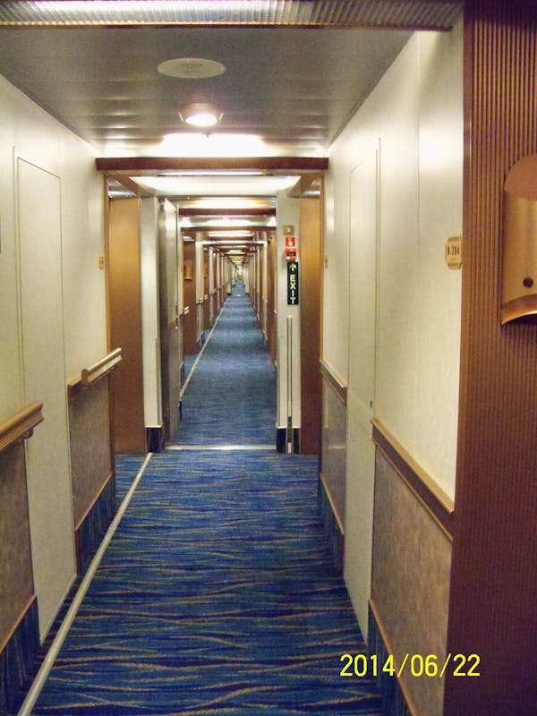 The VERY LONG hallway we had to walk every time we got on and off the ship. - Carnival Splendor