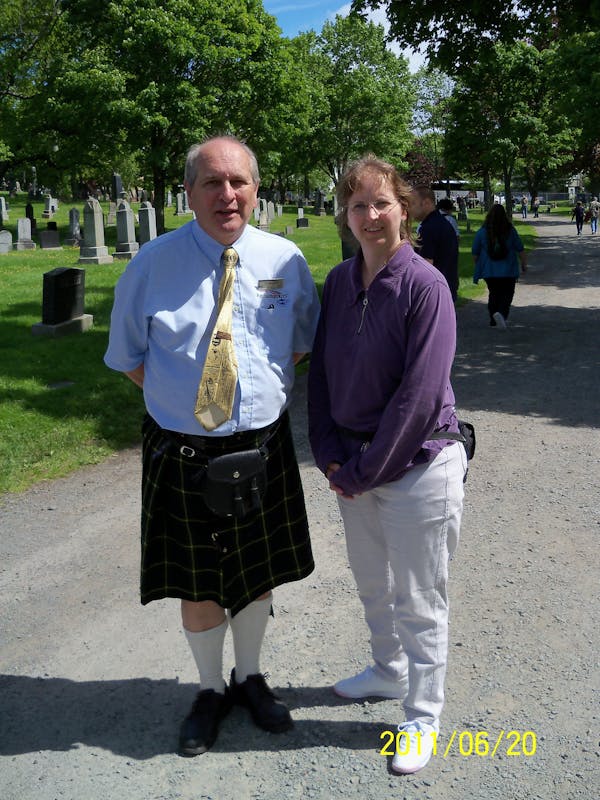 Halifax, Nova Scotia - Our tour guide at Fairview Cemetery.