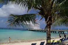 Grand Turk Island - Our ship through the trees in Grand Turk.