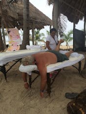 Costa Maya (Mahahual), Mexico - Great inexpensive massages on the beach.
