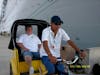 Cozumel bike cart on dock. We tipped them $5 each