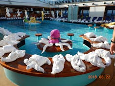 Lido has been invaded by towel animals.
