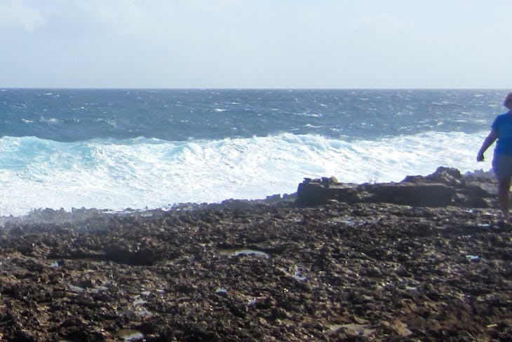 Oranjestad, Aruba - Rough Surf at Gold Mill Ruins