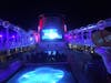 Pool deck at night