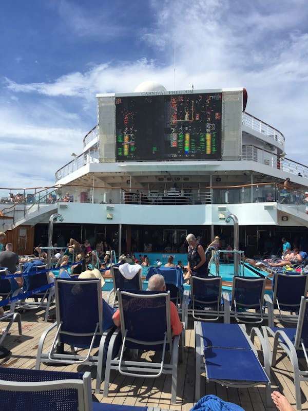 Deck 9 where the buffets are and pools movie screen. - Carnival Freedom