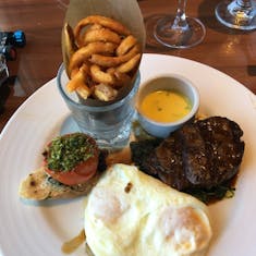 filet mignon and eggs, seaday brunch