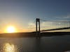 Leaving NY under the Verrazano's Narrow Bridge at sunset!