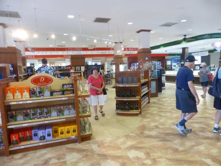 Duty Free Shopping in Grand Turk.  I bought a big gold Pocketbook here for $10.  - Koningsdam