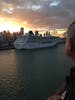 Leaving Miami port at sunset as seen from our balcony.