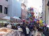 Carnival behind the Madonna del Salute cathedral for Thanksgiving in Venice.