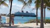 A view of the ship while on Castaway Cay.