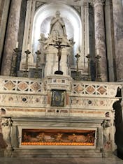 Cartagena, Colombia - Canonized Saint in a crystal Coffin