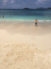 On the beach in the Bahamas 