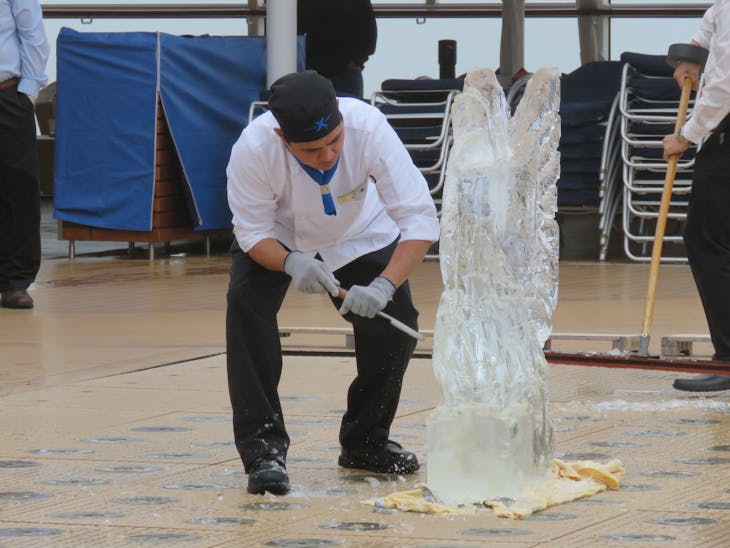 Ice carving demo - Celebrity Solstice