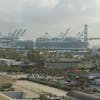 View from our hotel looking at our ship docked and ready for boarding.