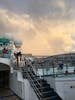 My daughter caught a rainbow over the ship! 