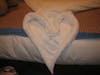 Towel heart on bed last evening of cruise