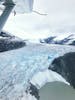 A glacier view from a seaplane outside of Juneau