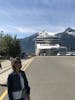 Picture with the cruise ship in Skagway