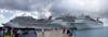 Panoramic view of ships at port