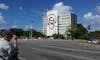 Image of Fidel Castro on the police building