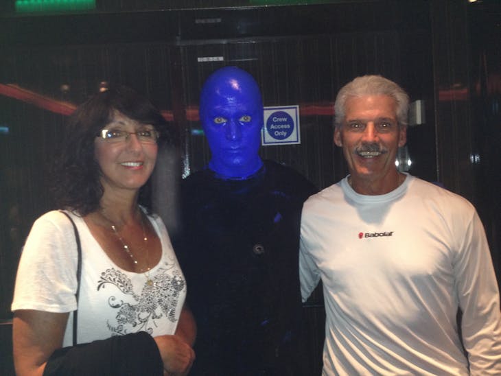 Hanging with "The Blue Man Group"....OK, maybe not the group, but one of the guys! - Norwegian Epic