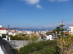Paros, Greece - View of Pilos - ship to extreme right