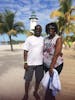 Harvest Caye lighthouse where they "superman" zipline!