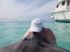 Smooching a female stingray in Grand Cayman 