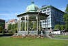 Gazebo in park.