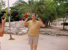 Xcaret, Cozumel - holding the amazing birds