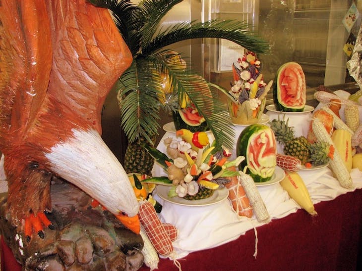 Galley tour - carved fruit - Crown Princess
