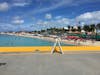 View of beach from the walkway.