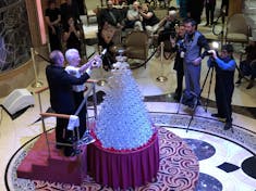 Maitre d' doing the Champagne fountain!