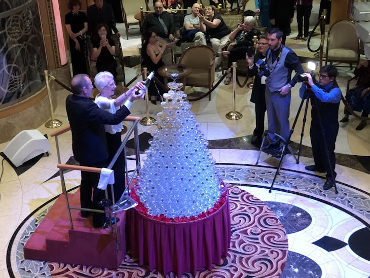 Maitre d' doing the Champagne fountain! - Grand Princess