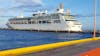 View of the ship docked at Cozumel