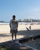 Santos, Brazil beach and city in the back view