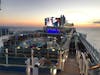 Ship deck at sunset