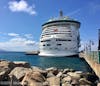 Freedom of the Seas, taken from the end of the pier / entrance to the port market