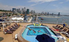 Looking out onto Panama City from the aft pool on deck 8