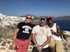 The boys enjoying Santorini