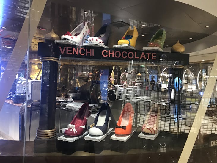 Shoes made from the Venchi chocolate.  - MSC Seaside